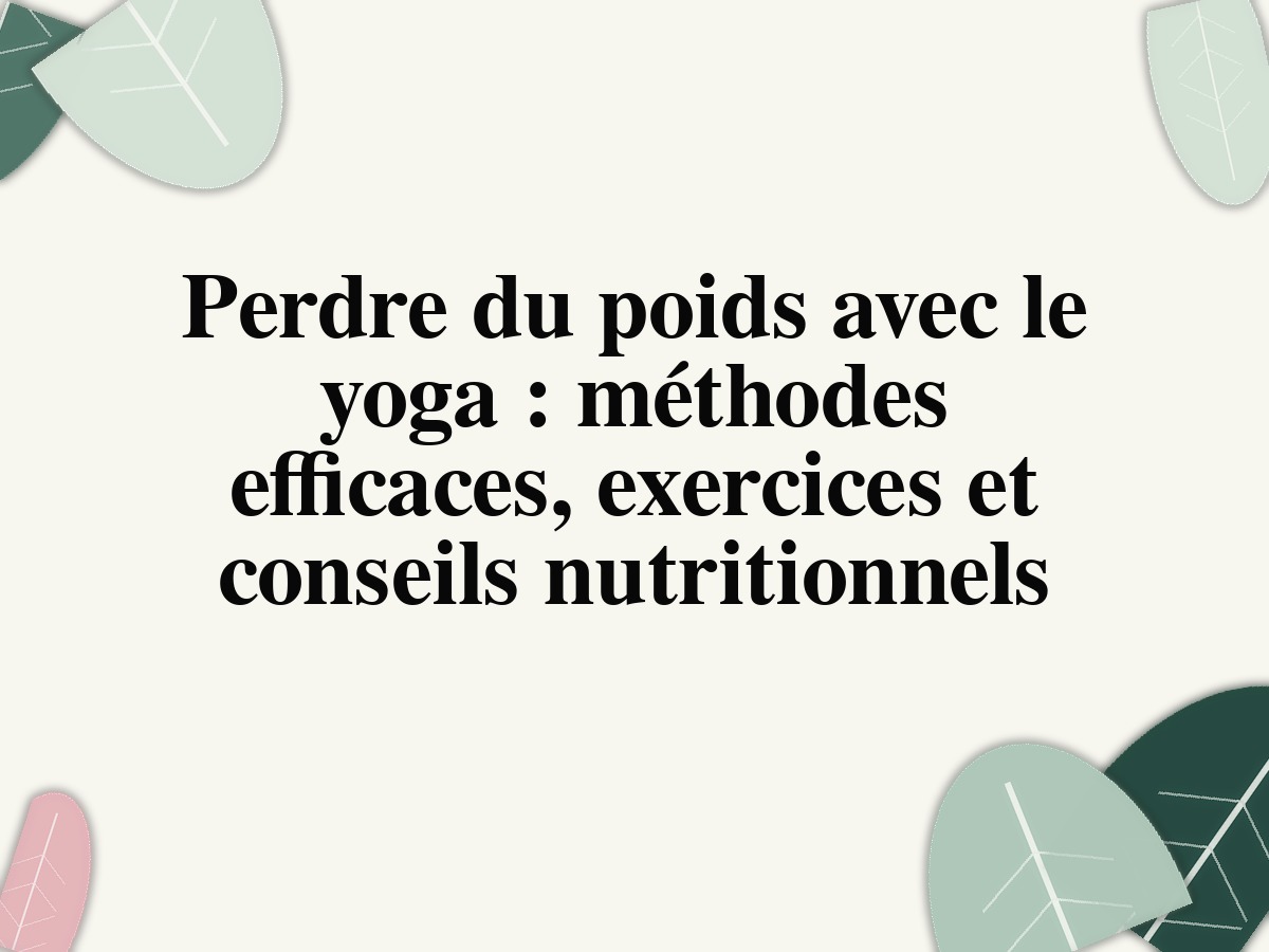 Perdre du poids avec le yoga: méthodes efficaces, exercices et conseils nutritionnels