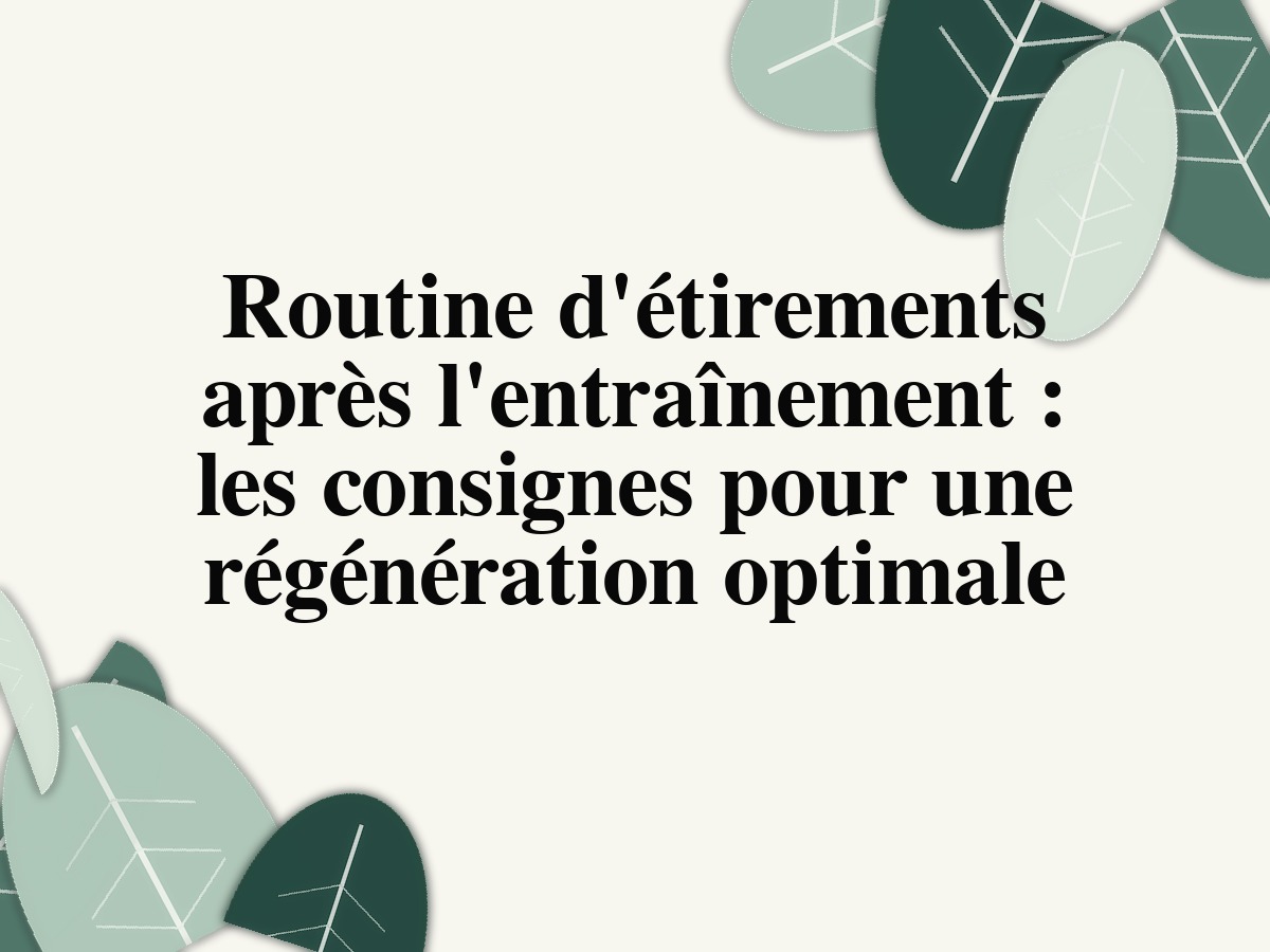 Routine d'étirements après l'entraînement: les consignes pour une régénération optimale