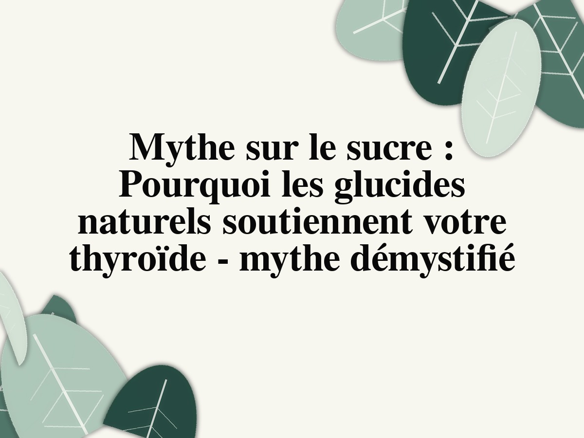 Mythe sur le sucre: Pourquoi les glucides naturels soutiennent votre thyroïde - mythe démystifié