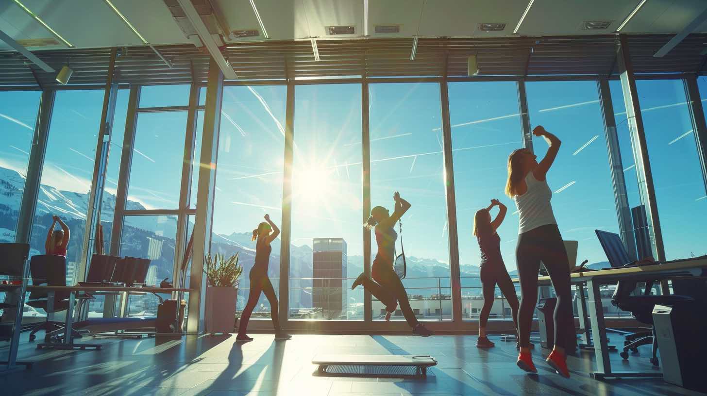 workout im büro team gruppe
